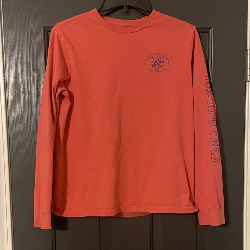 Vineyard Vines Kids Long Sleeve Tee in Coral